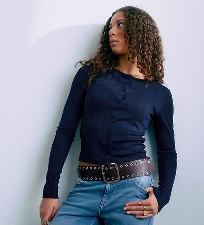 Grunt Cardigan - GrPrat - Navy m. Hulmønster
