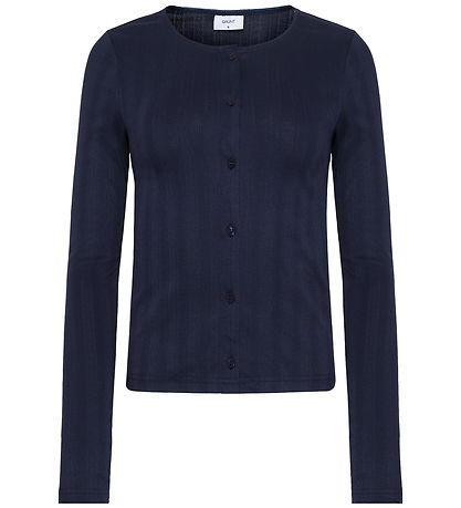 Grunt Cardigan - GrPrat - Navy m. Hulmønster