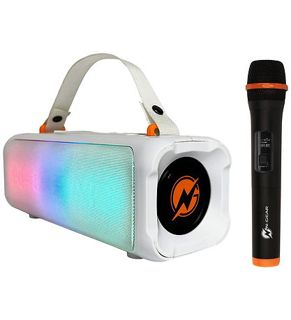 N-GEAR Højtaler m. Mikrofon/Lys - Blazooka 703 - Trådløs - Hvid