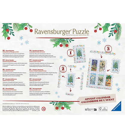 Ravensburger Puslespil - 24x54 Brikker - Julekalender - Christma
