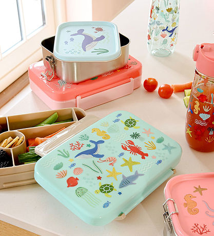 Rice Madkasse - Rustfrit Stål - Lille - 2 Rum - Blue Ocean