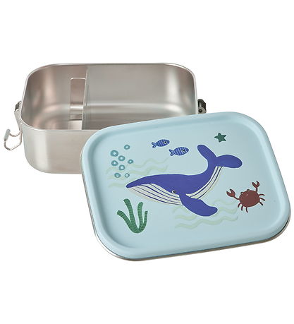 Rice Madkasse - Rustfrit Stål - Lille - 2 Rum - Blue Ocean