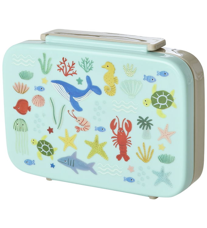 Rice Madkasse - m. 6 Rum - 1 L - Blå Ocean Print