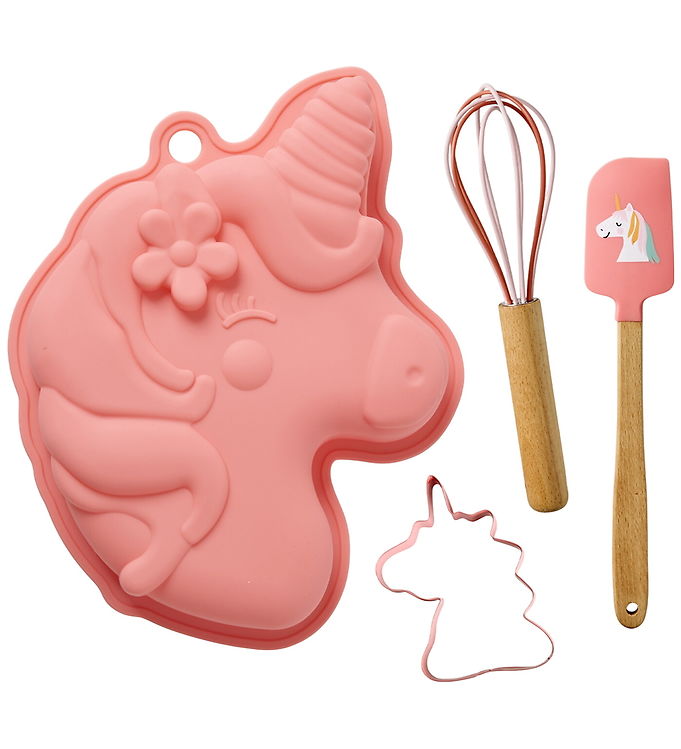 RICE Bagesæt Unicorn Love - Pink - Sæt med 4 stk