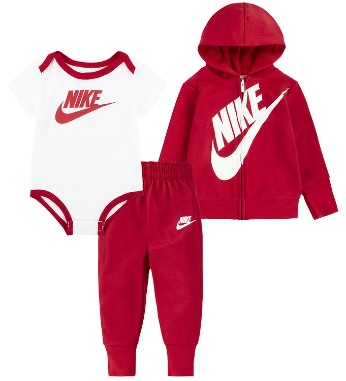 Nike Sæt - Cardigan/Sweatpants/Body k/æ - Gym Red