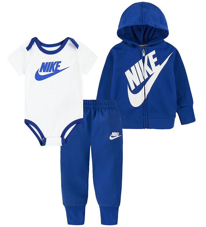Nike Sæt - Cardigan/Sweatpants/Body k/æ - Game Royal