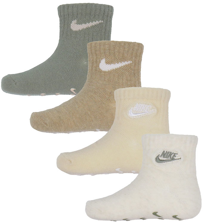 Nike Strømper - 4-pak - Non-Slip - Pale Ivory Heather