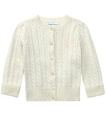 Polo Ralph Lauren Cardigan - Strik - Mini Cable - Warm White Polo Ralph Lauren Cardigan - Strik - Mini Cable - Warm White