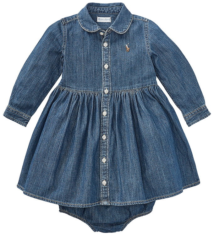 Polo Ralph Lauren Kjole m. Bloomers - Denim - Indigo
