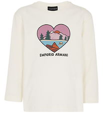 Emporio Armani Bluse - Off White m. Hjerte Emporio Armani Bluse - Off White m. Hjerte