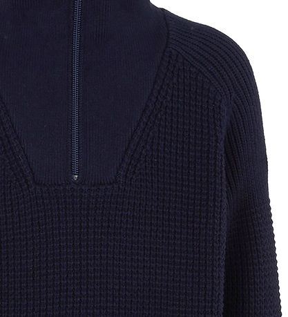Emporio Armani Bluse m. Lynlås - Strik - Navy Emporio Armani Bluse m. Lynlås - Strik - Navy