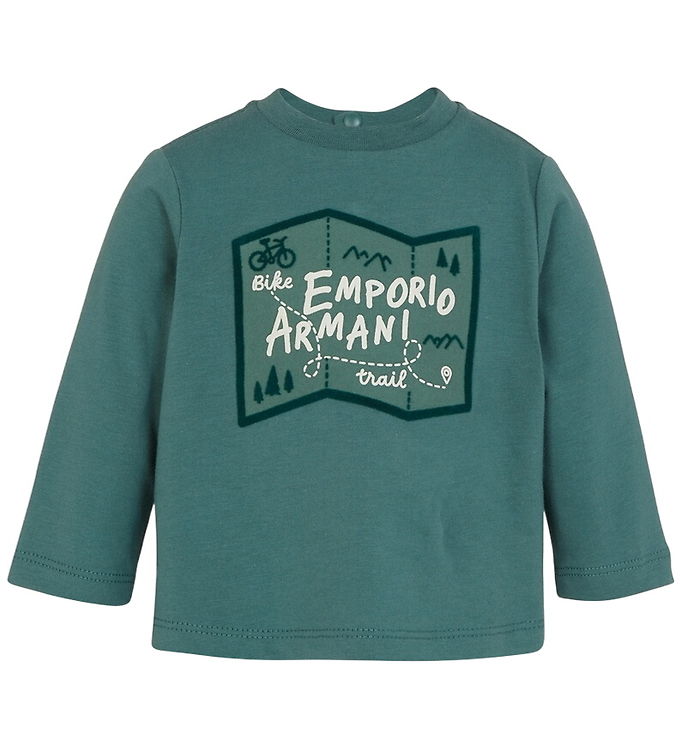 Emporio Armani Bluse - Silver Pine m. Print
