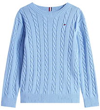 Tommy Hilfiger Bluse - Strik - Cloudy Blue Tommy Hilfiger Bluse - Strik - Cloudy Blue