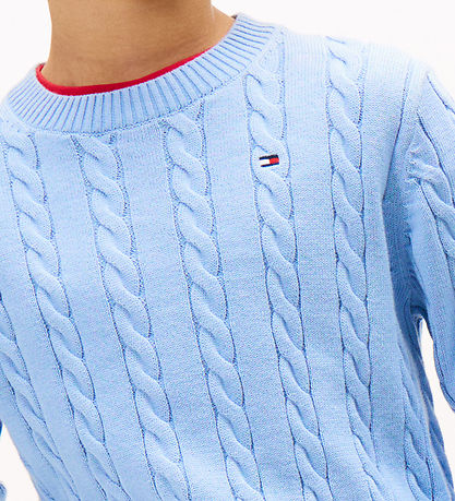 Tommy Hilfiger Bluse - Strik - Cloudy Blue Tommy Hilfiger Bluse - Strik - Cloudy Blue