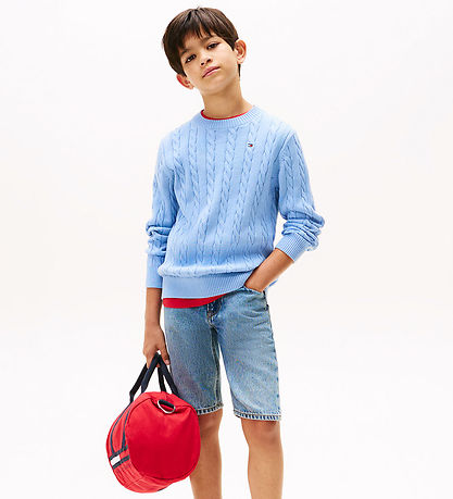 Tommy Hilfiger Bluse - Strik - Cloudy Blue Tommy Hilfiger Bluse - Strik - Cloudy Blue