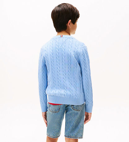 Tommy Hilfiger Bluse - Strik - Cloudy Blue Tommy Hilfiger Bluse - Strik - Cloudy Blue