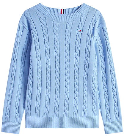 Tommy Hilfiger Bluse - Strik - Cloudy Blue Tommy Hilfiger Bluse - Strik - Cloudy Blue