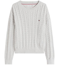 Tommy Hilfiger Bluse - Strik - Gråmeleret Tommy Hilfiger Bluse - Strik - Gråmeleret