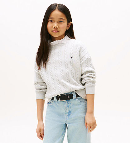Tommy Hilfiger Bluse - Strik - Gråmeleret Tommy Hilfiger Bluse - Strik - Gråmeleret
