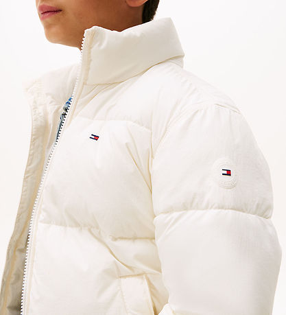 Tommy Hilfiger Dynejakke - Flag - Ivory Silk