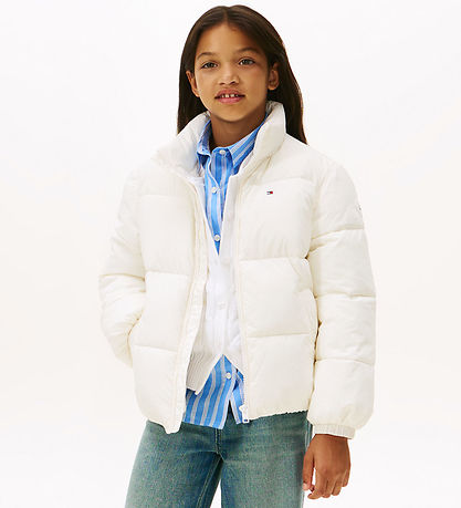 Tommy Hilfiger Dynejakke - Flag - Ivory Silk