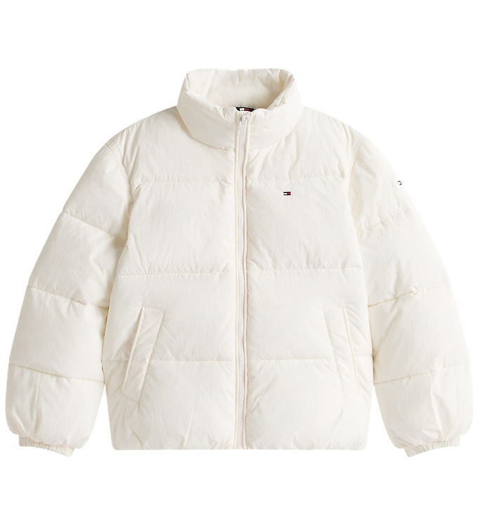 Tommy Hilfiger Dynejakke - Flag - Ivory Silk