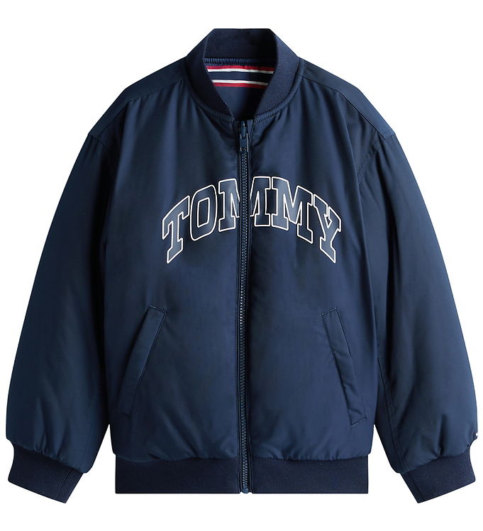 Tommy Hilfiger Dynejakke - Vendbar - Dark Night Navy