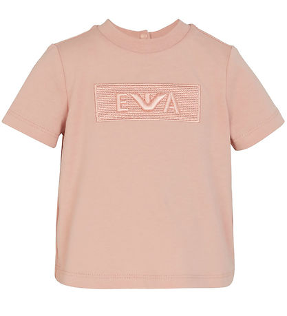 Emporio Armani T-shirt - Mahogany Rose m. Broderi Emporio Armani T-shirt - Mahogany Rose m. Broderi