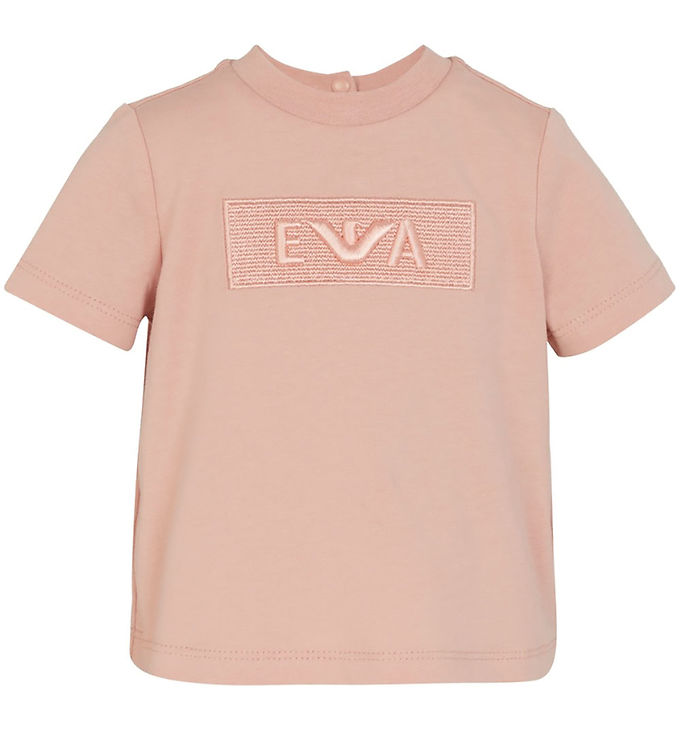 Emporio Armani T-shirt - Mahogany Rose m. Broderi