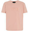 Emporio Armani T-shirt - Mahogany Rose m. Broderi Emporio Armani T-shirt - Mahogany Rose m. Broderi