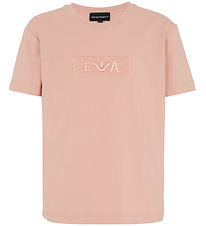 Emporio Armani T-shirt - Mahogany Rose m. Broderi Emporio Armani T-shirt - Mahogany Rose m. Broderi