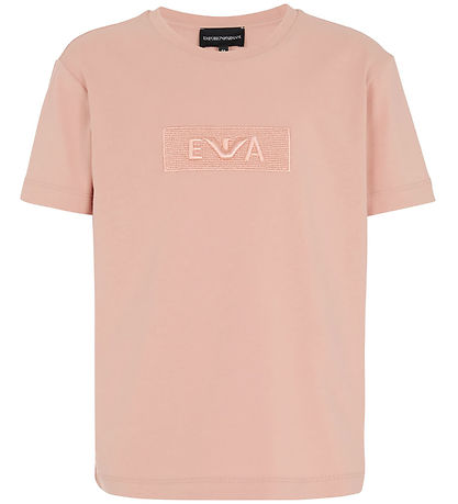 Emporio Armani T-shirt - Mahogany Rose m. Broderi Emporio Armani T-shirt - Mahogany Rose m. Broderi