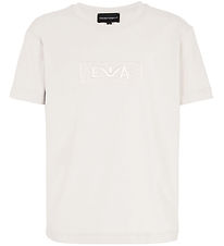 Emporio Armani T-shirt - Off White m. Broderi Emporio Armani T-shirt - Off White m. Broderi