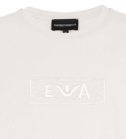 Emporio Armani T-shirt - Off White m. Broderi Emporio Armani T-shirt - Off White m. Broderi
