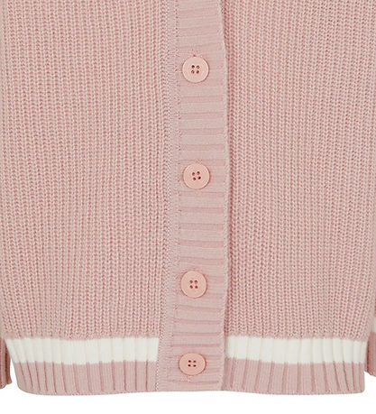 Emporio Armani Cardigan - Strik - Burnished Lilac m. Hvid Emporio Armani Cardigan - Strik - Burnished Lilac m. Hvid