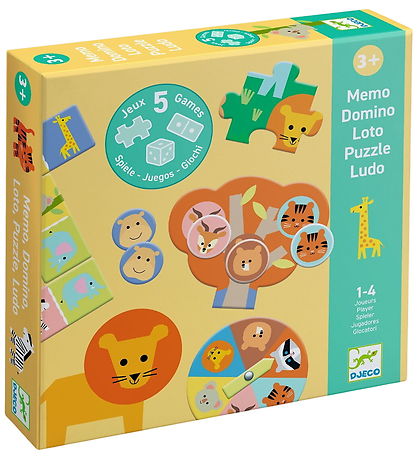 Djeco Spil - 5-i-1 - Wild Animals Djeco Spil - 5-i-1 - Wild Animals