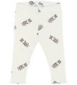 The New Siblings Leggings - Rib - TnsbPippa - Cloud Dancer m. Ka The New Siblings Leggings - Rib - TnsbPippa - Cloud Dancer m. Ka