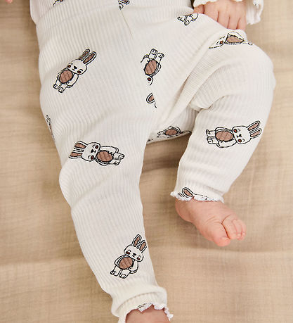 The New Siblings Leggings - Rib - TnsbPippa - Cloud Dancer m. Ka