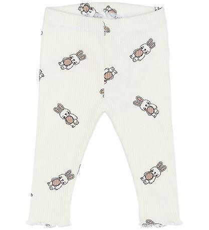 The New Siblings Leggings - Rib - TnsbPippa - Cloud Dancer m. Ka The New Siblings Leggings - Rib - TnsbPippa - Cloud Dancer m. Ka