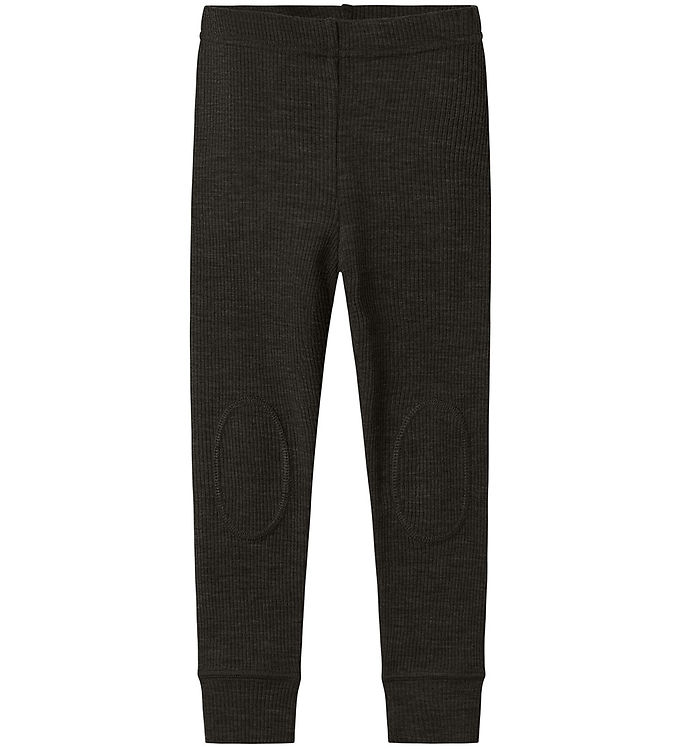 Name It Leggings - Uld - Rib - Noos - NmnWax - Sort