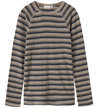 Name It Bluse - Rib - Uld - NkmWang - Satellite/Ombre Blue