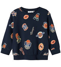Name It Sweatshirt - NmmLeland - Navy Blazer m. Print Name It Sweatshirt - NmmLeland - Navy Blazer m. Print