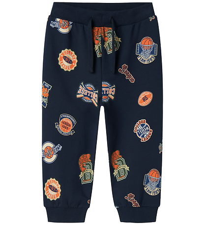 Name It Sweatpants - NmmLeland - Navy Blazer m. Print