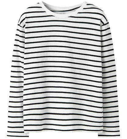 Name It Bluse - NkfLeslie - Black/Bright White m. Striber