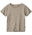 Wheat T-shirt - Rib - Alicia - Gravel Melange Wheat T-shirt - Rib - Alicia - Gravel Melange