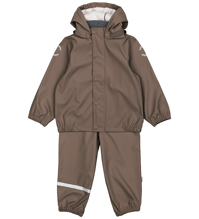 Mikk-Line Regntøj m. Seler - PU - Chocolate Chip