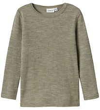 Name It Bluse - Uld - Rib - Noos - NmnWax - Dried Sage Name It Bluse - Uld - Rib - Noos - NmnWax - Dried Sage