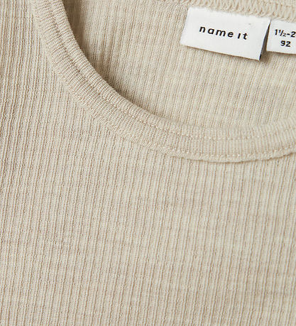 Name It Blouse - Wool - Rib - Noos - NmnWax - Nacreous Cloud
