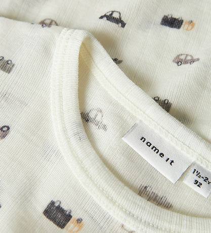 Name It Bluse - Uld - Rib - Noos - NmmWang - Snow White/Small Ca