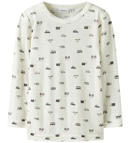 Name It Bluse - Uld - Rib - Noos - NmmWang - Snow White/Small Ca Name It Bluse - Uld - Rib - Noos - NmmWang - Snow White/Small Ca